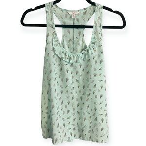 Candie’s Ice Cream Cone Popsicle Blue Green Ruffle Tank Top Shirt Blouse Size XS